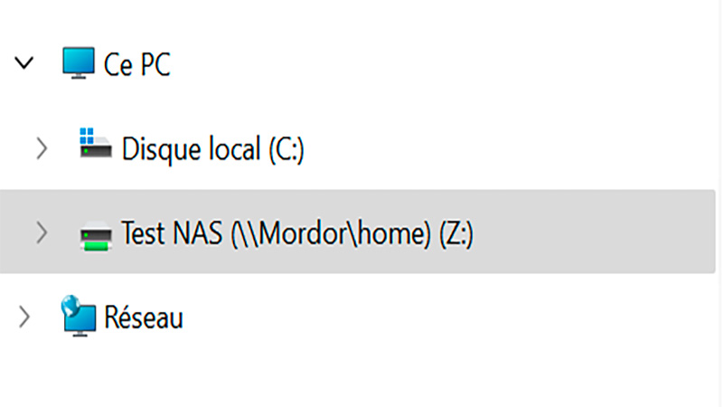nas dossier partagé